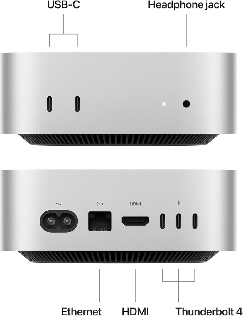 Apple 2024 Mac mini Desktop Computer with M4 chip with 10‑core CPU and 10‑core GPU: Built for Apple Intelligence, 16GB Unified Memory, 256GB SSD Storage, Gigabit Ethernet. Works with iPhone/iPad