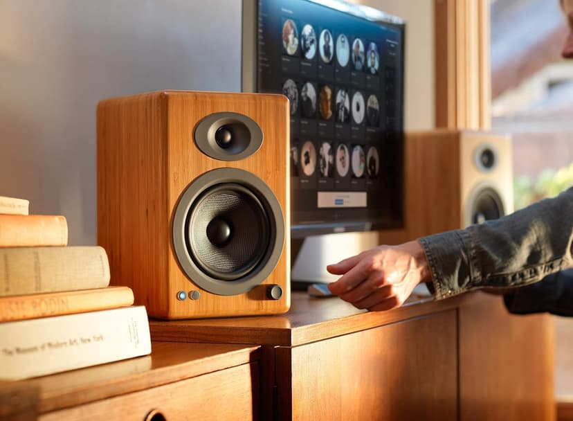 Audioengine A5+ Wireless Bluetooth Bookshelf Speakers - Premium 150W Stereo Speakers for Music, Gaming, Turntables, Home Theater Systems - Powerful Studio Monitors