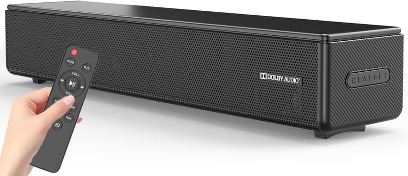 2.0 CH Dolby Digital Sound Bar - Bluetooth Home Theater Speaker with HDMI ARC, Optical, Aux for Smart TV, Gaming, PC & Projector, Compact Speaker Bar with 3D Surround Sound Home Theater Soundbar
