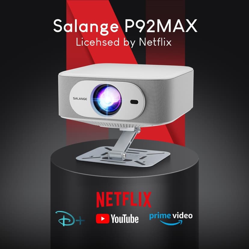 Netflix Licensed Projector with Wifi Bluetooth 4K, Auto Keystone/Electric Focus, Smart Android 13 NTV, 400 ANSI Lumen, 1080P Native Outdoor Movie Projector, Mini Portable, Built-in Apps (2025)