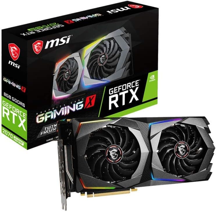 MSI Gaming GeForce RTX 2070 Super 8GB GDRR6 256-Bit HDMI/DP Nvlink Twin-Froze Turing Architecture Overclocked Graphics Card (RTX 2070 Super Gaming X)