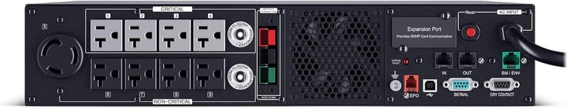 CyberPower PR3000RTXL2UN Smart App Sinewave UPS System, 3000VA/3000W, 9 Outlets, 2U Rack/Tower, RMCARD205 Pre-Installed, EBM Option