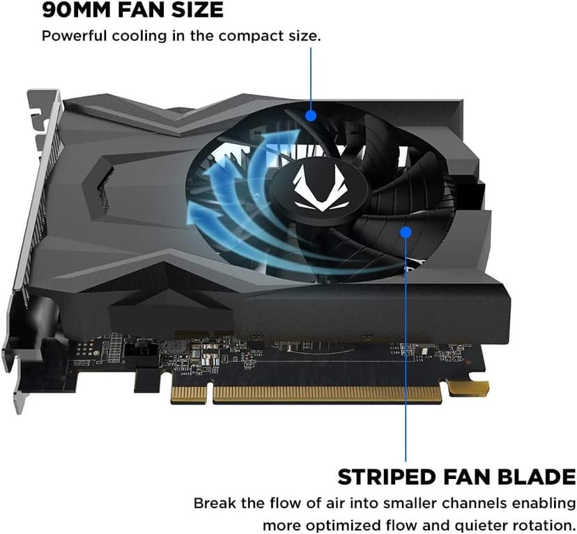 ZOTAC Gaming GeForce GTX 1650 OC 4GB GDDR5 128-Bit Gaming Graphics Card, Super Compact, ZT-T16500F-10L