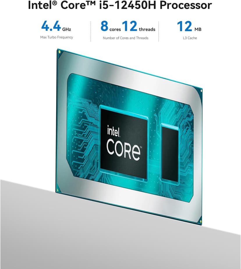 Beelink EQi12 Mini PC, Intel Core i5-12450H Processor (8C/12T, up to 4.4GHz), 16G DDR4 RAM 500GB M.2 2280 PCle 4.0x4 SSD, Mini Computer Support 4K@60Hz Dual Screen Display/WiFi6/BT5.2