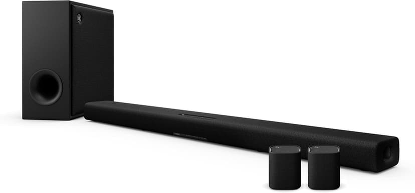 YAMAHA True X 50A Bundle - True X BAR 50A Sound Bar with Dolby Atmos, Wireless Subwoofer, Alexa Built-in + Pair of True X Speaker 1A Portable, Wireless, Surround Sound Speakers with Bluetooth. Black