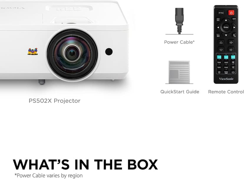 ViewSonic PS502X 4000 Lumens XGA HDMI Short Throw Projector for Education and Office