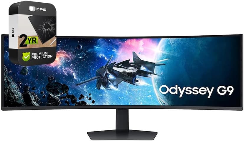 Samsung LS49CG954E 49 inch Odyssey G9 G95C DQHD 240Hz 1ms(GtG) DisplayHDR 1000 Curved Gaming Monitor (Renewed) Bundle with 2 YR CPS Enhanced Protection Pack