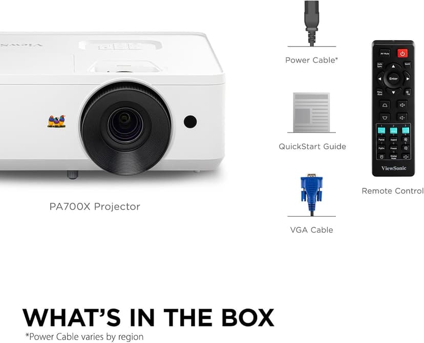 ViewSonic PA700X 4500 Lumens XGA High Brightness Projector with Vertical Keystone for Business and Education