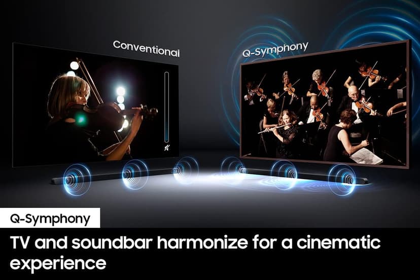SAMSUNG HW-S800B/ZA 3.2.1ch Soundbar w/ Wireless Dolby Atmos DTS Virtual:X, Ultra Slim Design, Q Symphony, SpaceFit Sound, Airplay 2, Game Pro Mode, Alexa Built-In, 2022, Black