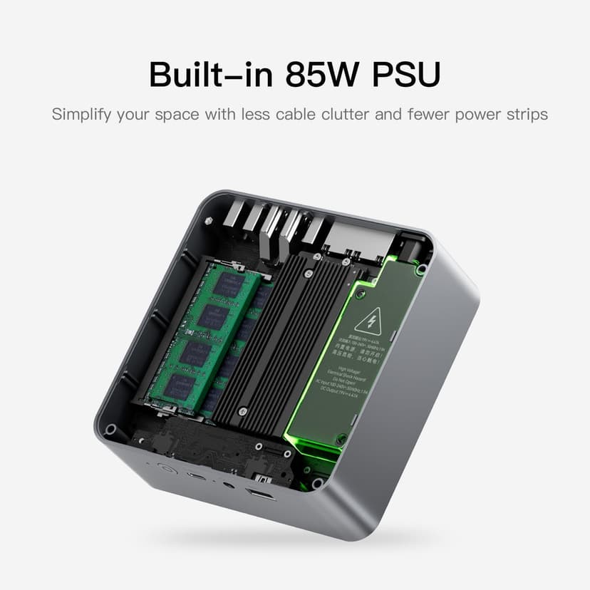 Beelink EQR5 Mini PC, AMD Ryzen 5 5650U(7nm, 6C/12T) up to 4.2GHz, Mini Computer 32GB DDR4 RAM 1TB PCIe3.0x4 SSD, Micro PC 4K@60Hz Dual HDMI Display/WiFi6/BT5.2/Office/Home/HTPC/W-11 Pro
