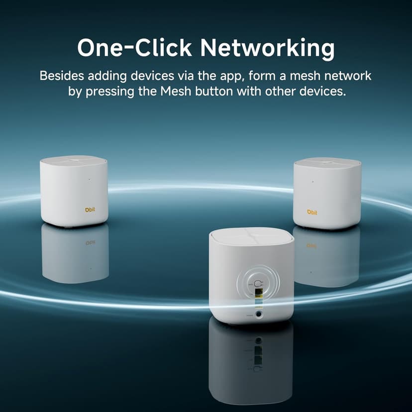 DBIT AX1800 WiFi 6 Whole Home Mesh Wi-Fi System, Dual-Band Coverage up to 6,500 sq. ft. and 150 Devices, Replaces Wireless Router and Extender (D-MAX5, 3-Pack, 6 Gigabit Ethernet Ports in Total)