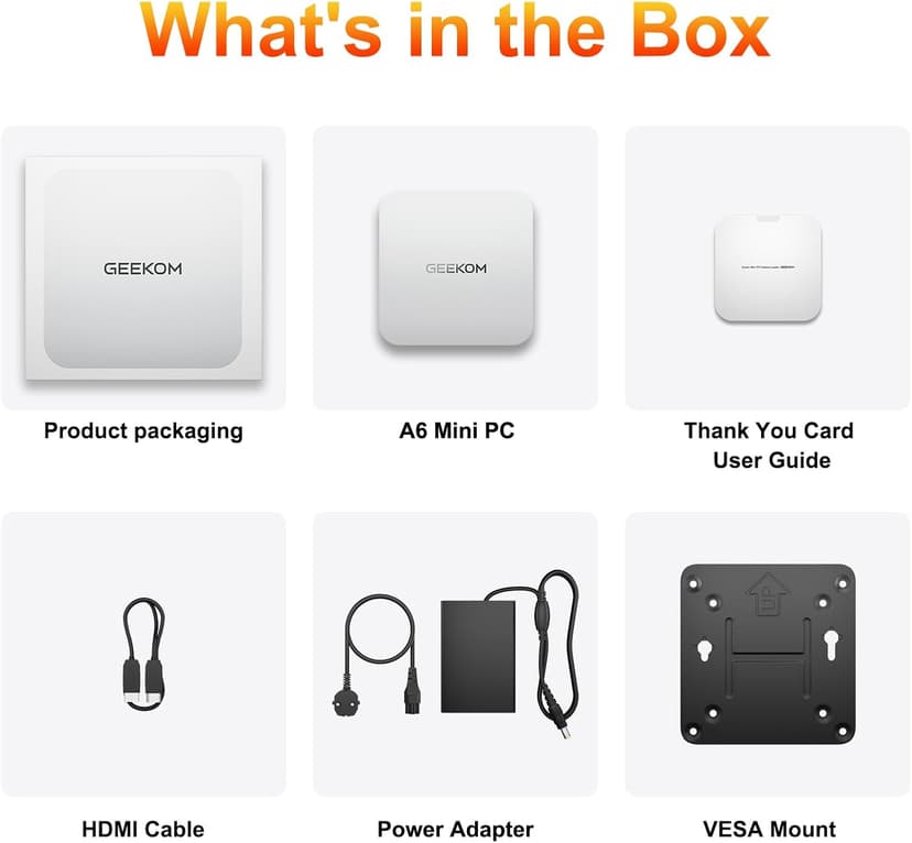 GEEKOM A6 Mini PC, AMD Ryzen 7 6800H(8C/16T, up to 4.7GHz), 32GB DDR5 RAM, 1TB PCIe 4.0 NVMe SSD, Radeon 680M, Compact Aluminium Design Windows 11 Pro Desktop Computer with USB4/8K UHD/Wi-Fi 6E/BT 5.2