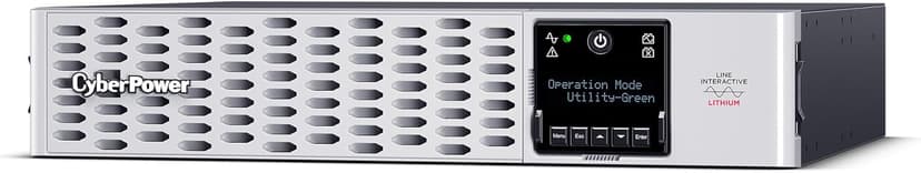 CyberPower PRL1500RT2UC Smart App Sinewave UPS System, 1500VA/1500W, 8 Outlets, 2U Rack/Tower, AVR, Lithium