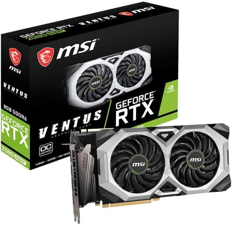 MSI Gaming GeForce RTX 2080 Super 8GB GDRR6 256-Bit HDMI/DP Nvlink Torx Fan Turing Architecture Overclocked Graphics Card (RTX 2080 Super Ventus XS OC) (Renewed)