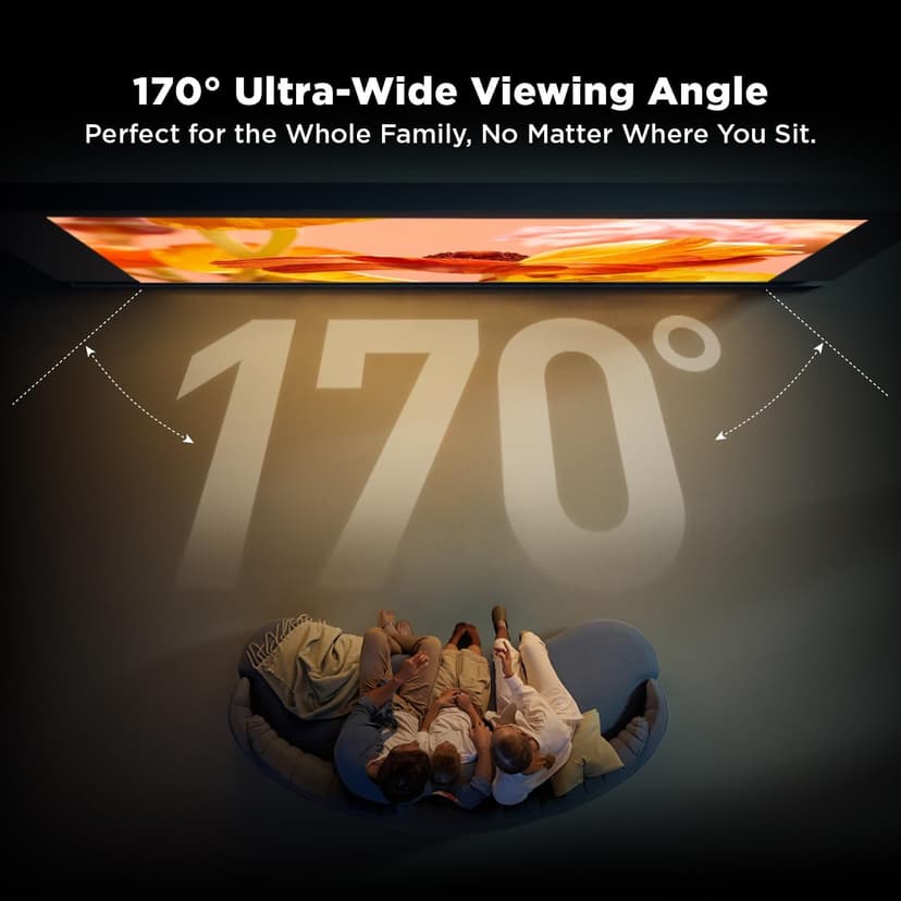 NothingProjector Projector Screen, 120 inch, Ambient Ceiling Light Rejecting ALR, 4K Ultra HD Fixed Frame 16:9, On Wall Mount Projection Screen for Ultra Short Throw Projectors, Black Series