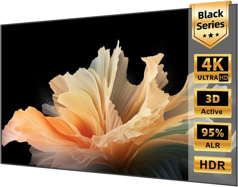 NothingProjector Projector Screen, 120 inch, Ambient Ceiling Light Rejecting ALR, 4K Ultra HD Fixed Frame 16:9, On Wall Mount Projection Screen for Ultra Short Throw Projectors, Black Series