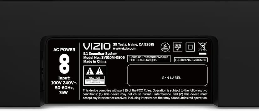 VIZIO 5.1 Soundbar SE, Wireless Subwoofer, Surround Sound w/Dolby Atmos, DTS:X, Bluetooth Speaker - SV510X-0806 (New, 2024 Model)
