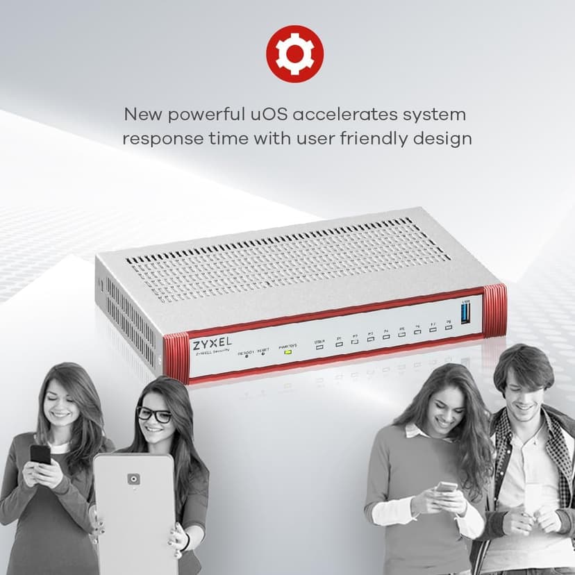 Zyxel High Speed Cyber Security Firewall | 2x Multi-Gig 2.5G | VPN | Business Class Recommended up to 100 Users | Nebula Cloud Option | Hardware Only [USGFLEX200H]