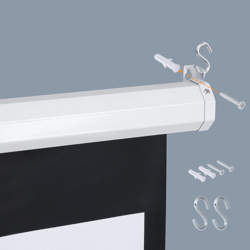 SUPER DEAL 120'' Projector Screen, Retractable Projection Screen Manual Pull Down HD Screen 1:1 Format for Home Cinema Theater Presentation Education Outdoor Indoor Public Display