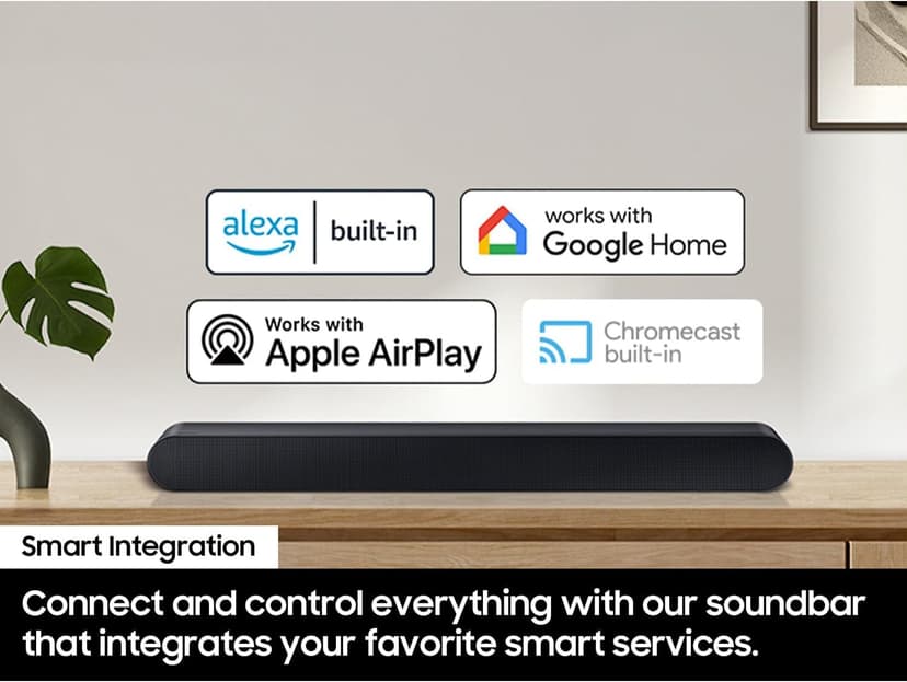 SAMSUNG HW-S60D S-Series 5.0ch. Wireless Dolby Atmos Soundbar w/Q-Symphony (2024) Bundle with Deco Gear 4K HDMI 2.0 Cable x2 & CPS Exclusive 26 Month Protection Pack Bundle (BEACH-CPS-26500)