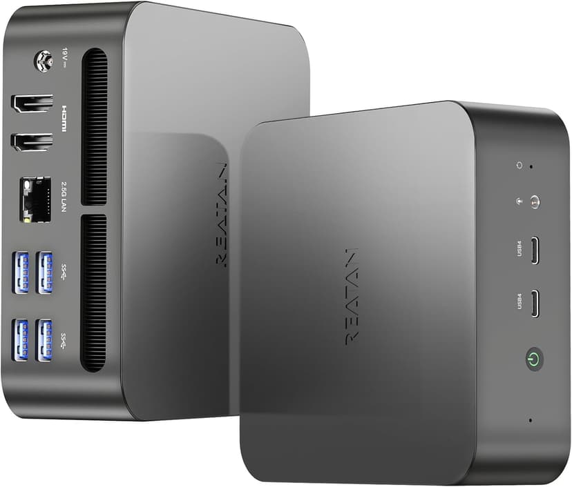 Reatan Mini Gaming PC AMD Ryzen 9 7940HS(up to 5.2GHz) 32GB DDR5 1TB SSD 5600 MHz RAM, Mini Computers, Radeon 780M Graphics,Quad Display 2.5Gbps LAN,HDMI 2.1, 8K USB 4.0 Wi-Fi 6E/BT5.3