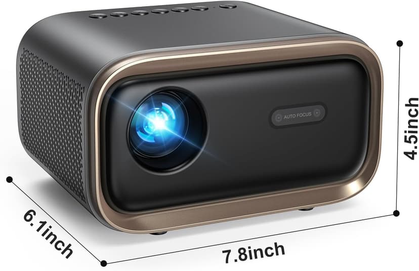 Projector with WiFi and Bluetooth: [Auto Focus/Keystone] - NICPOW Full HD 1080P 4K Supported Portable Bluetooth Projector for Gaming Devices and Phones - Ideal for Indoor Outdoor Use - Grey