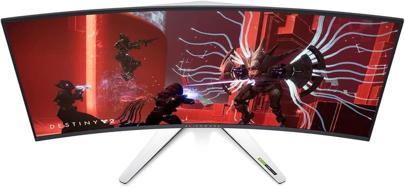 Alienware AW3423DW 34.18-inch Quantom Dot-OLED Curved Gaming Monitor, 3440x1440 Pixels at 175Hz, Lunar Light (Renewed)
