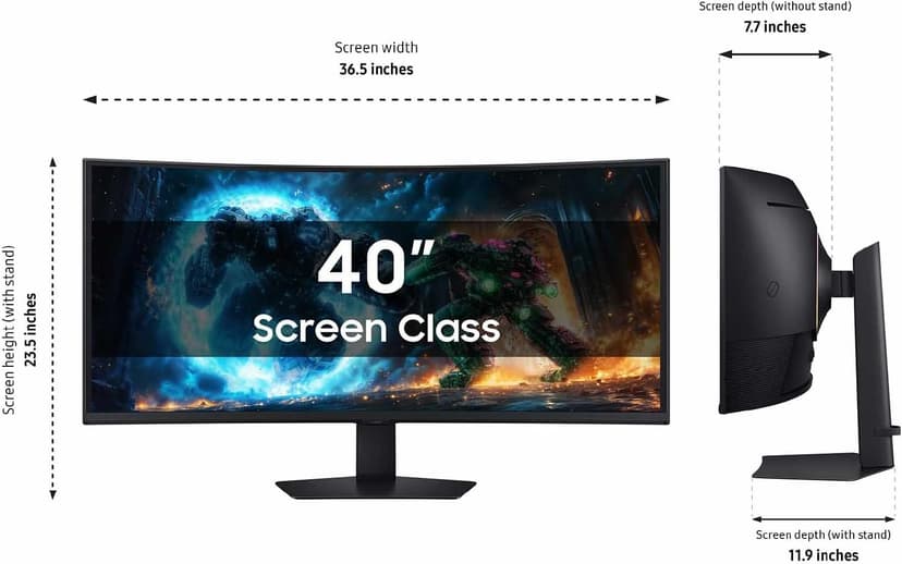 SAMSUNG 40” Odyssey G7 (G75F) WUHD Resolution, 180Hz, Curved Gaming Monitor, 1ms Response Time (GtG), VESA DisplayHDR™ 600, AMD FreeSync™ Premium Pro, LS40FG75DENXZA, 2025