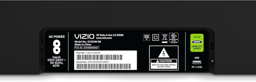 VIZIO 2.1 Soundbar, Wireless Subwoofer w/Dolby Atmos & DTS:X, Bluetooth Speaker, QuickFit™ Compatible – SV210M-08 (New, 2024 Model)