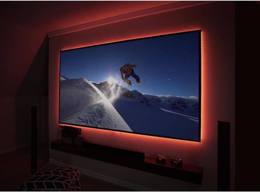Elite Screens 110 inch CLR/ALR Projector Screen 16:9 4K, Standard Throw Projection, Edge Free Ambient Light Rejecting Fixed Frame Grey for Indoor Movie Screen Home Theater - Aeon CineGrey 3D AR110DHD3