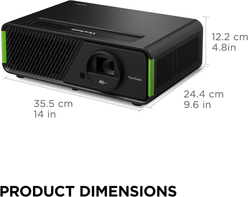 ViewSonic X1-4KPro 4K UHD LED Projector Designed for Xbox with Built-in Google TV and Netflix, 2500 ANSI Lumens, H/V Keystone, 4 Corner Adjustment, 1.3x Optical Zoom for Smart Home Theater