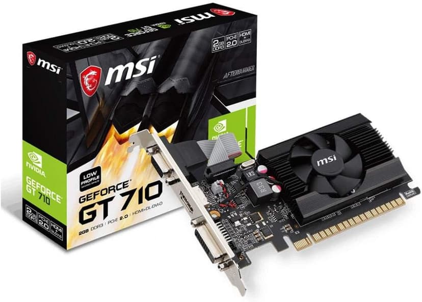 MSI Gaming GeForce GT 710 2GB GDRR3 64-bit HDCP Support DirectX 12 OpenGL 4.5 Single Fan Low Profile Graphics Card (GT 710 2GD3 LP)