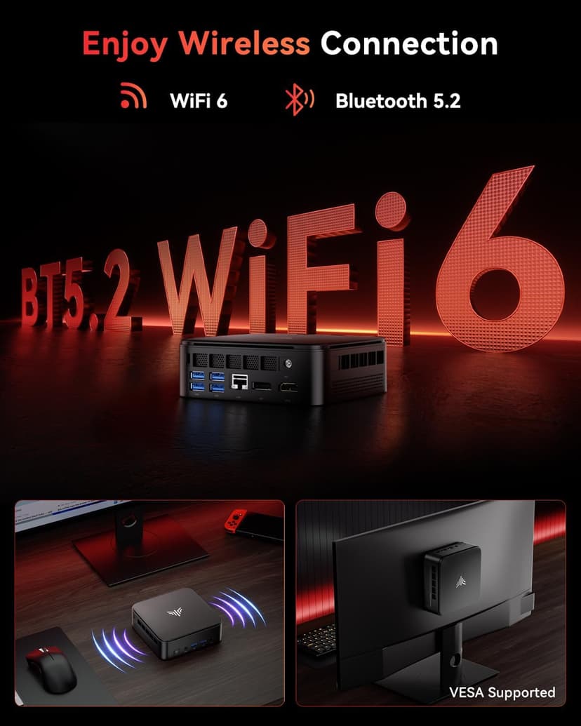 KAMRUI Mini Gaming PC, E3B 16GB RAM 512GB SSD Mini PC AMD Ryzen 5 7430U Micro Desktop Computers (Max 4.3GHz,6C/12T, Beat 5650U), Small Computer Support WiFi 6, BT5.2, Triple Display for Office Home