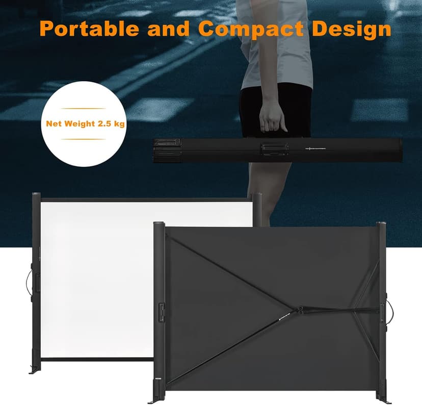 Portable Projector Screen with Stand, 50 Inch 4:3, Outdoor Projector Screen, Lightweight and Retractable, 1.2 High Gain Wrinkle-Free Video Projection Screens, for Home Cinema, Meeting Presentation.