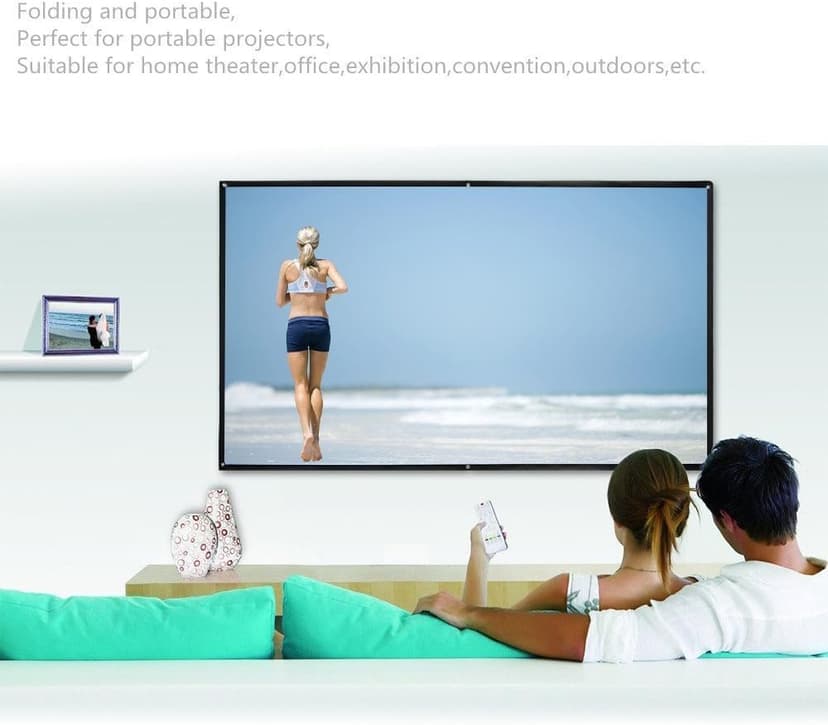 300 Inch Big Size Portable Outdoor Projector Screen, WRLSUN HD 16:9 Large Foldable Thick Canvas Material Home Theater Projection Movie Screen for Outdoor Camping/Office/School/Party/Sports Show