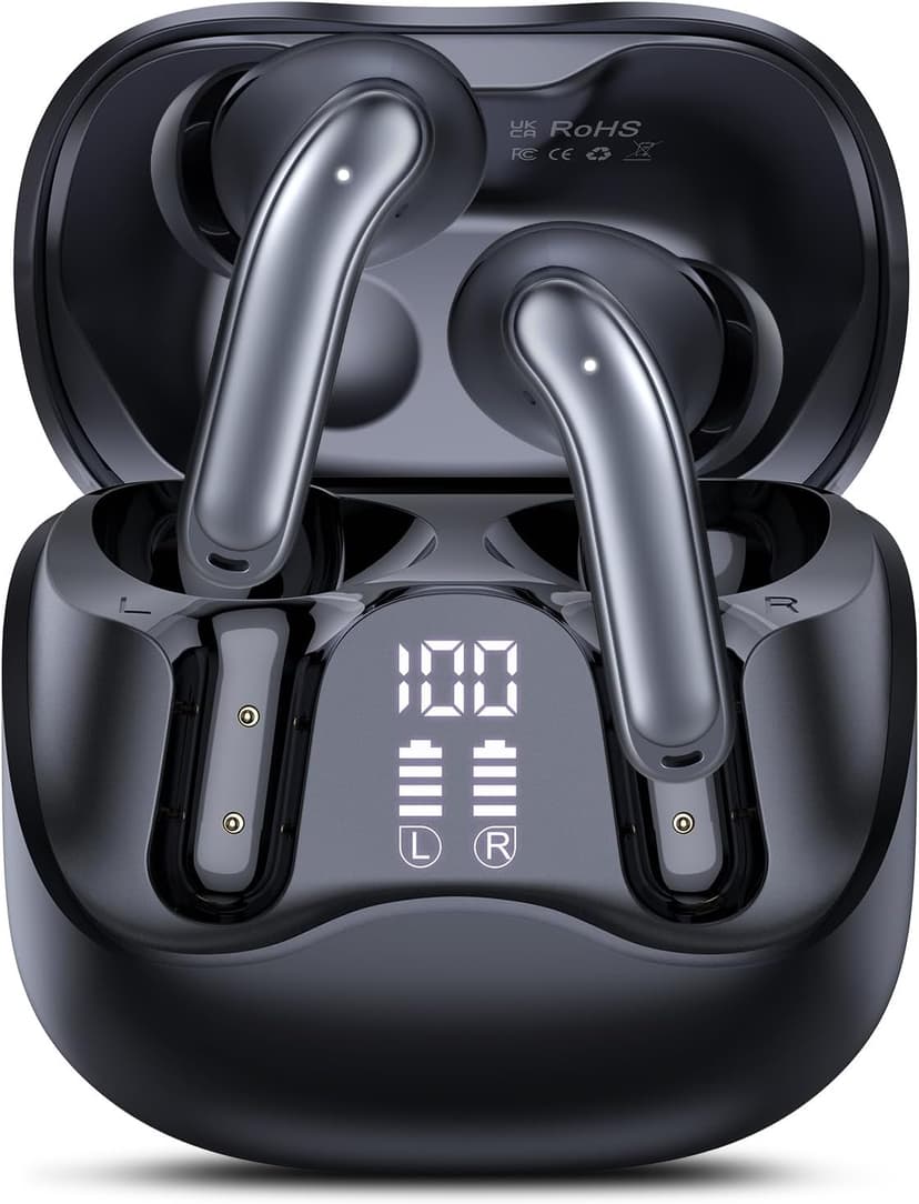 Hybrid Active Noise Canceling Wireless Earbuds, 6 Mics ENC Clear Call Ear Buds, Hi-Res Audio Deep Bass Bluetooth 5.4 Headphones, 49H Playtime, IP7, 8 EQ Modes, Wireless Charging, Multipoint Connection