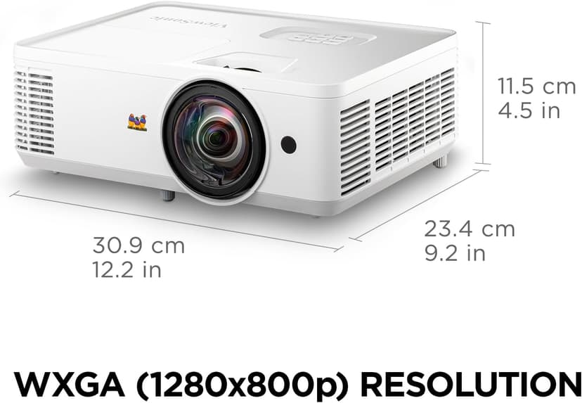 ViewSonic PS502W 4000 Lumens WXGA Short Throw Projector with HDMI and USB Type A Connectivity for Business and Education