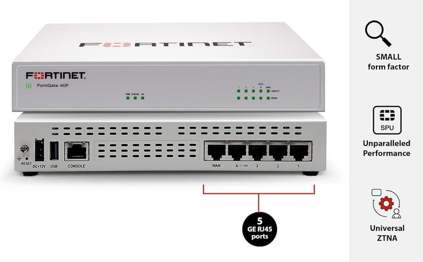 FortiGate-40F Network Security Appliance Plus 3 Year FortiGuard Unified Threat Protection (UTP) and FortiCare Premium (FG-40F-BDL-950-36)