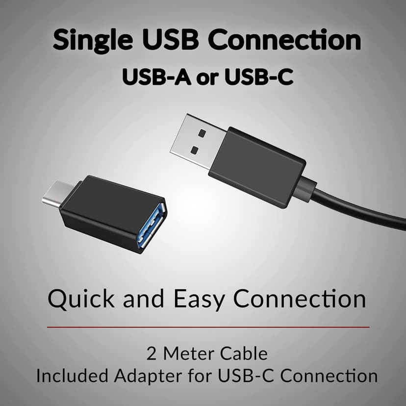 Cyber Acoustics USB Speaker Bar (CA-2890) – Stereo USB Powered Speaker, Easily Clamps to Monitor, Convenient Controls