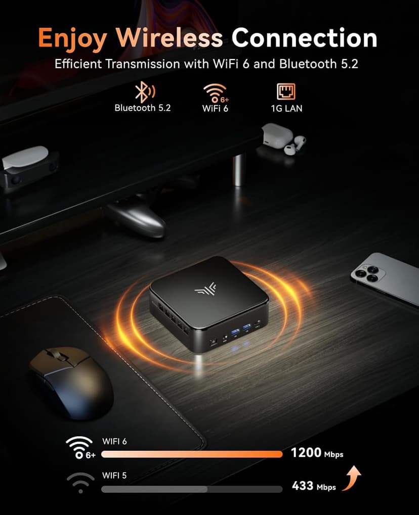 KAMRUI Mini PC with AMD Ryzen 7 PRO 5875U, 16GB DDR4 512GB M.2 SSD Mini Computer, Mini Gaming PC with USB Type-C, Desktop Computer Supports Triple 4K Display, WiFi 6, BT 5.2