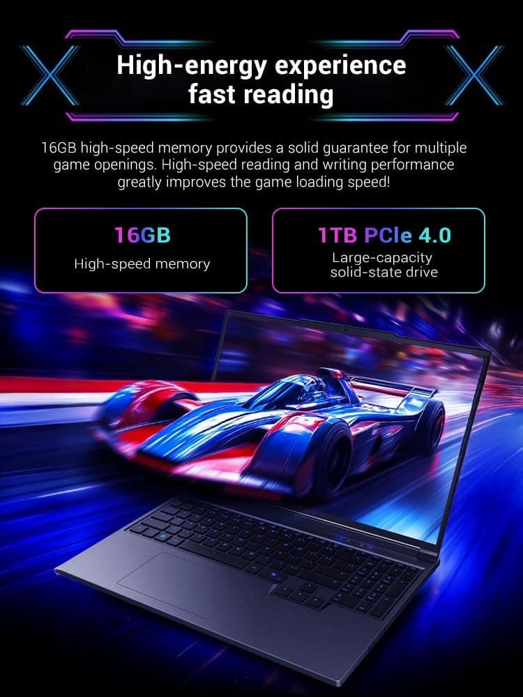FIREBAT Laptop Gaming RTX 5060 GDDR7 GPU, 16" 2560x1600 2.5K 180Hz QHD 500nits 100%sRGB, Core 13500HX CPU, 1TB PCIe Gen4 SSD, 16GB DDR5 RAM, Metal Case Gaming & Entertainment Notebook Laptop Gamer PC