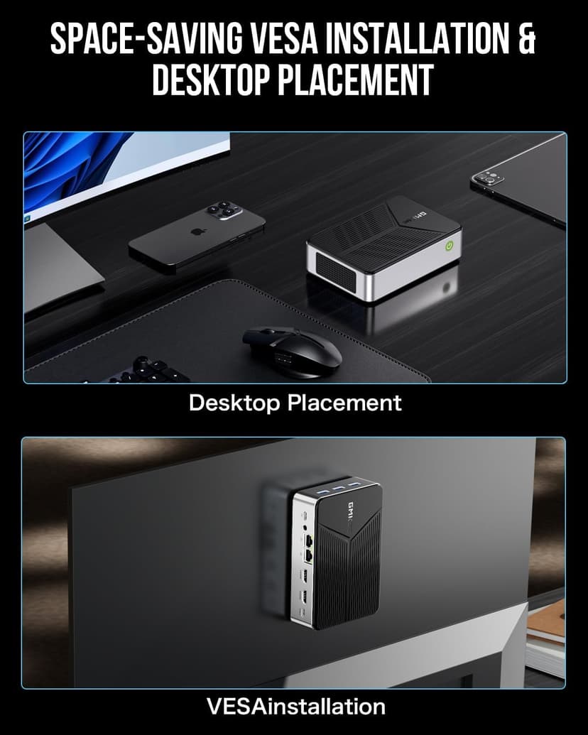 GMKtec G9 Plus Mini PC NAS, Intel N150 Dual Boot 11 Pro Linux Desktop Computer 12GB DDR5 64GB EMMC + 1TB M.2 SSD, 4*M.2 NVMe Slots, Dual NIC 2.5GbE, USB-C 10Gbps, Network Attached Storage