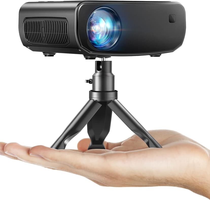 WiFi Projector for iPhone, ELEPHAS 2024 Upgraded Mini Projector with Tripod & Carry Bag, Full HD 1080P Supported, 200" Display Portable Projector, Compatible with iOS/Android/Windows/TV Stick/HDMI/USB