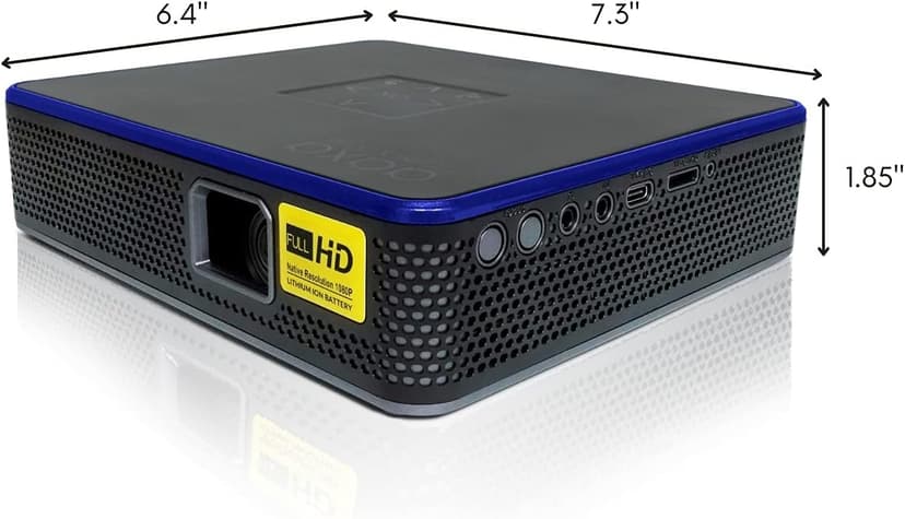 4K Support, AAXA M7 Native 1080P Full HD Portable DLP Outdoor Movie Projector, 1200 LED Lumen, 3 Hour Battery, Electric Focus, 15000mah Powerbank, HDMI/USB-C/USB/microSD Input, 30000 Hours LED