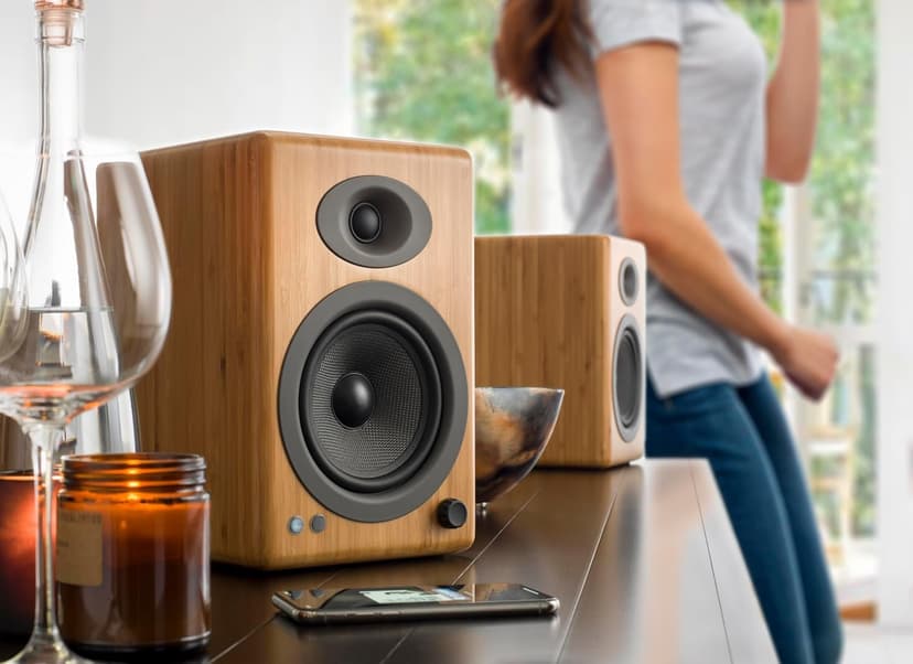 Audioengine A5+ Wireless Bluetooth Bookshelf Speakers - Premium 150W Stereo Speakers for Music, Gaming, Turntables, Home Theater Systems - Powerful Studio Monitors