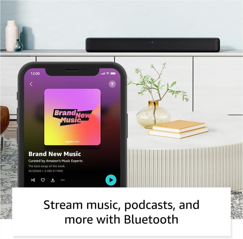 Amazon Fire TV Soundbar (newest model), 2.0 speaker with DTS Virtual:X and Dolby Audio, Bluetooth connectivity