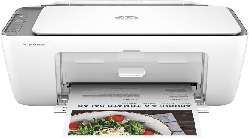 HP DeskJet 2855e Wireless All-in-One Color Inkjet Printer, Scanner, Copier, Best-for-home, 3 months of Instant Ink included, Single-band Wi-Fi connectivity (588S5A)
