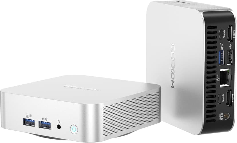GEEKOM A6 Mini PC with AMD Ryzen 7 6800H, 16GB DDR5 RAM 512GB PCIe 4.0 NVMe SSD, Radeon 680M, Compact Aluminium Design Windows 11 Desktop Computer for Home/Business, USB4/8K UHD/Wi-Fi 6E/BT 5.2
