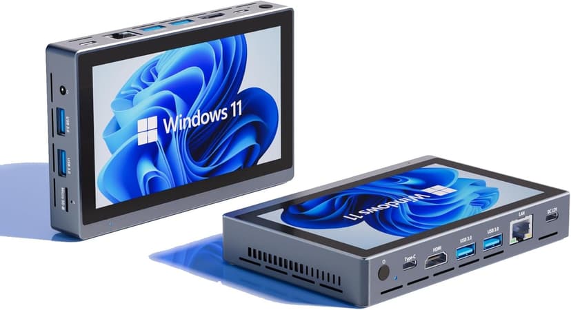 HEIGAOLA Mini PC Win 11 PRO Celeron N5095 Cooling Fan Mini Computer 16GB DDR4 256GB EMMC 4K60Hz Display Mini PC with Screen Gigabit Ethernet Desktop Computer