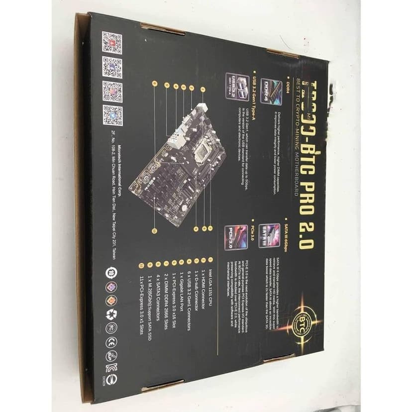 TB360-BTC PRO 2.0 for Biostar Best to Crypto-Mining Motherboard 12 GPUs Mining